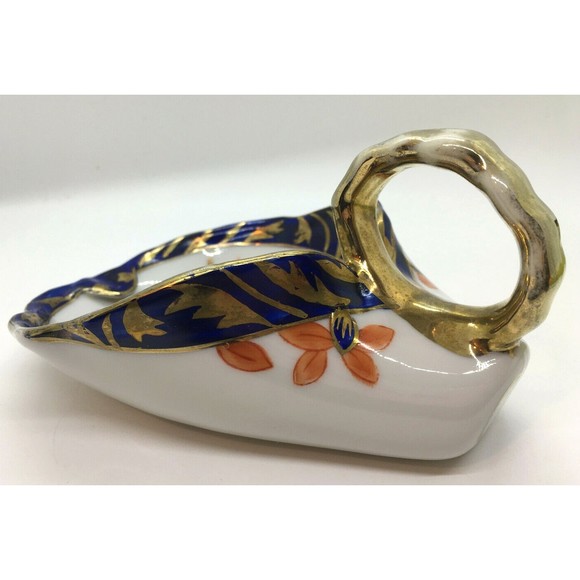 Imari Design Porcelain Scoop Shape Dish Bowl Hand Painted Gold Handle Japan 1940 - Picture 4 of 11